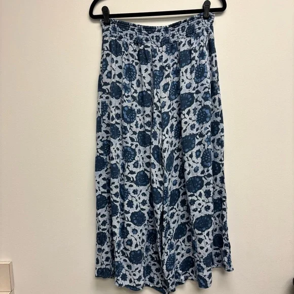 Free People Lady Lady Printed Pants Wide Leg Flowy Cropped Pockets - Picture 10 of 13